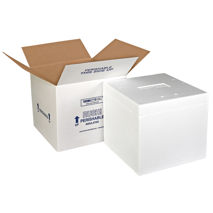 Polar Tech Thermo Chill Insulated Shipping Box with Foam Container