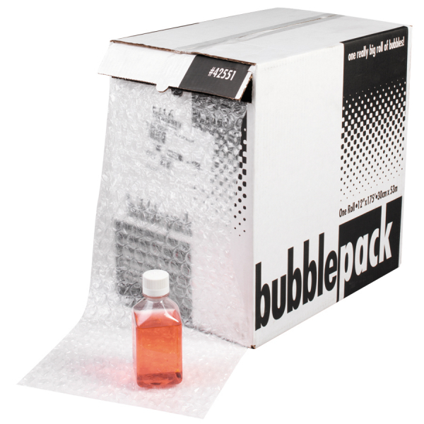 100&#039; x 12&quot; 5/16&quot; Air Bubble Cushioning, 134 Self Dispensing Box