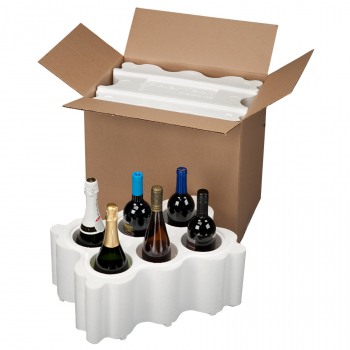 12 Bottle Styrofoam Wine Shipper with Cardboard Shipping Box