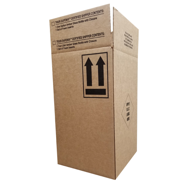 10.125 x 10.125 x 17.125" ID Safeway&reg; Series UN &amp; DOT Compliant Corrugated Box, 790/792UN/KD