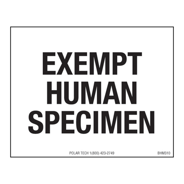Biohazardous Labels EXEMPT HUMAN SPECIMEN 2.5 x 2