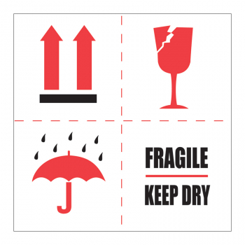 IPM 317 4 x 4 FRAGILE KEEP DRY