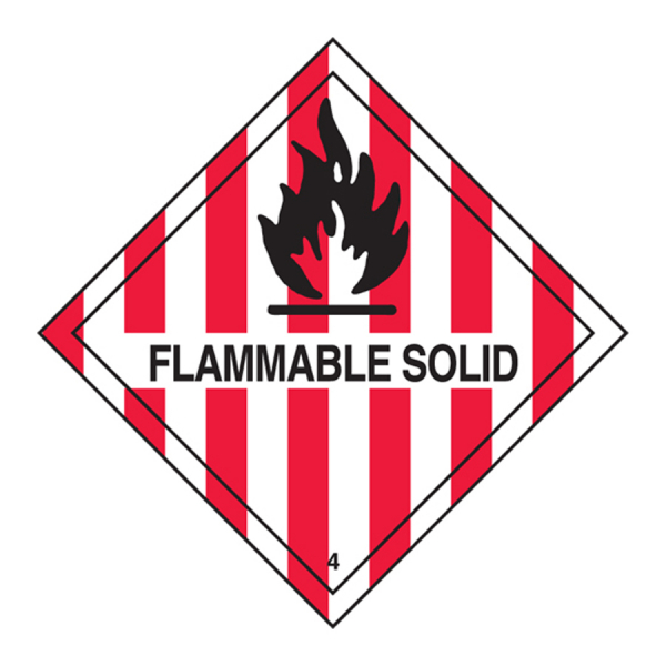 Hazard Labels HML 407 HAZARD CLASS 4 FLAMMABLE SOLIDS