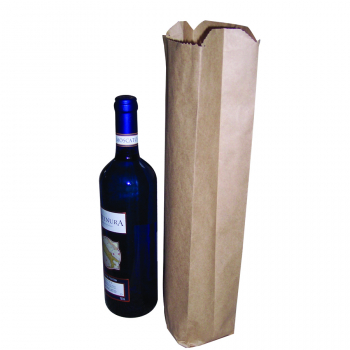  5 x 2 x 16&quot; Kraft Wine Bottle Bag, 750