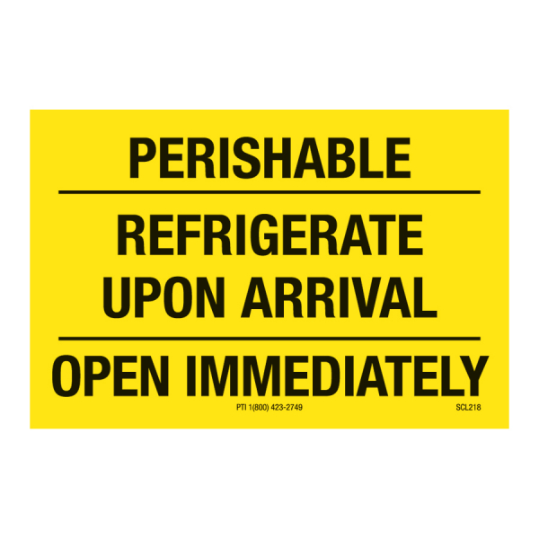 SCL 218 3 x 2 PERISHABLE REFRIGERATE UPON ARRIVAL OPEN IMMEDIATELY