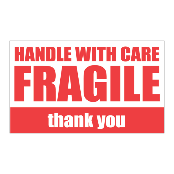 SCL 533 5 x 3 HANDLE WITH CARE FRAGILE thank you