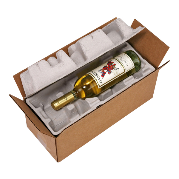 Pulp Fiber Wine Shippers WB11, 1 Bottle Tray