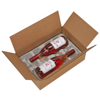 Pulp Fiber Wine Shippers WB12, 2 Bottle Tray